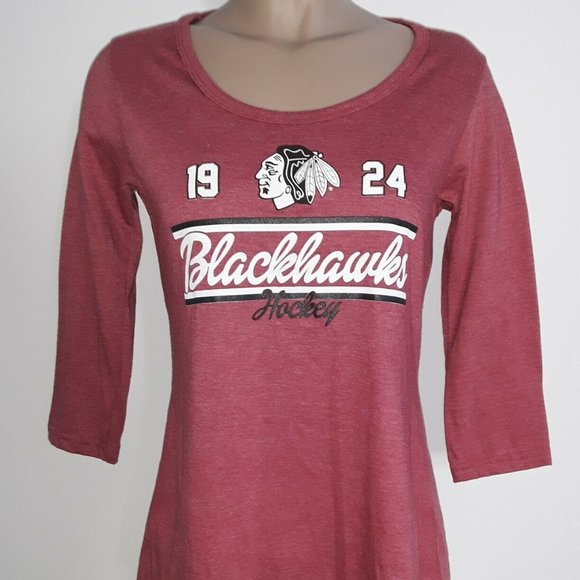 Chicago Blackhawks NHL Womens 3/4 Sleeve T-Shirt - Picture 1 of 4